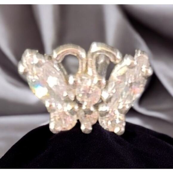 925 Butterfly Earring with Clear Stone Single Earring - Picture 1 of 4